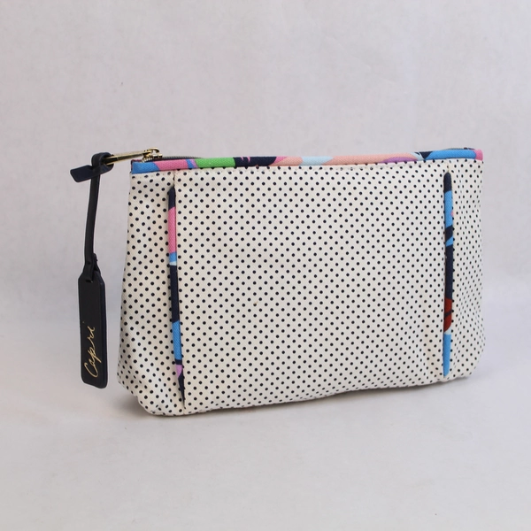 Lot of 2 Estee Lauder Polka Dot Cosmetic Bags Travel Makeup Cases