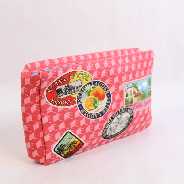 Lot of 2 Estee Lauder Polka Dot Cosmetic Bags Travel Makeup Cases