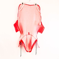 Petrageus Large Dog Firefighter Costume Jacket with Hood - Pre-owned