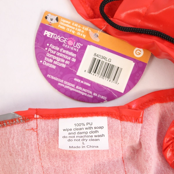 Petrageus Large Dog Firefighter Costume Jacket with Hood - Pre-owned