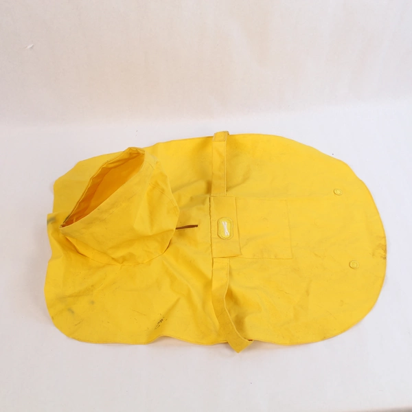 Lot of Dog Supplies: XL Yellow Raincoat & Green Mesh Harness with Leash