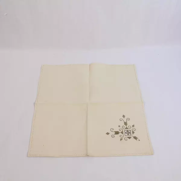 Lot of 8 White Brocade Cloth Napkins for Crafts DIY Stains Pre-Owned