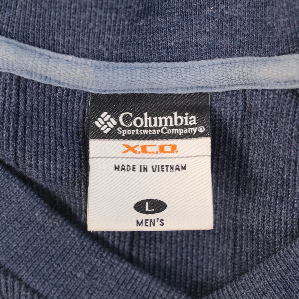 Columbia XCO Men's Large Navy Blue Pullover Sweater - Pre-owned, Stain