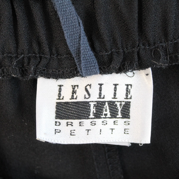 Vintage Leslie Fay Women's 16P Black Wide-Leg Pull-On Pants, Good Condition