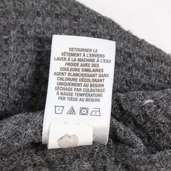 Aeropostale Gray Waffle Knit Long Sleeve Shirt Women's Large Button Front Top