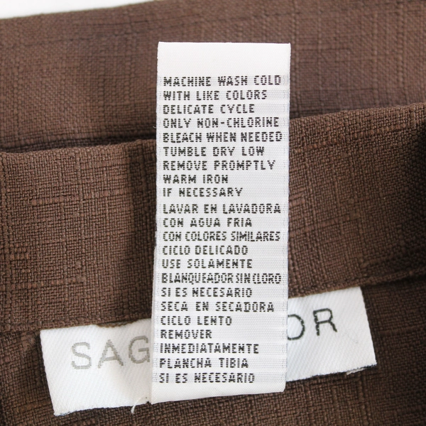 Sag Harbor Women's Brown Woven Suit Jacket Size 10 Short Sleeve Pre-Owned