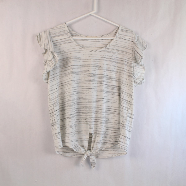 Lot of 2 Women's Medium Tops - Pebble & Stone, TruSelf, Ruffle & Button-Up