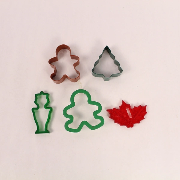 Lot of 5 Christmas Cookie Cutters - Gingerbread, Nutcracker, Tree & More