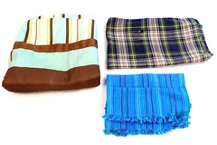 Lot of 5 Pre-Owned Fabric Pieces for DIY Crafts Stripes & Plaid