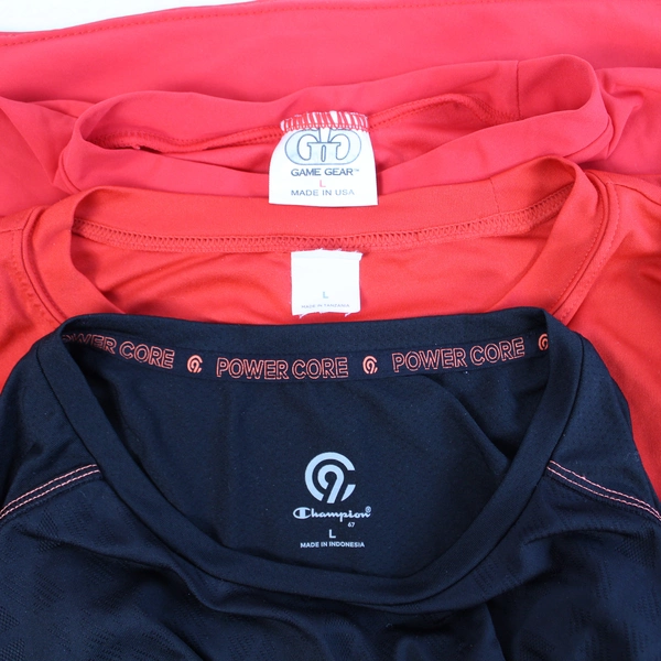 Lot of 3 Men's Size L Activewear Shirts - Champion, Sport-Tek, Game Gear