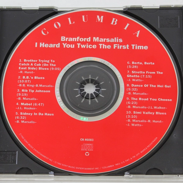 Branford Marsalis I Heard You Twice The First Time CD 1992 Jazz Columbia