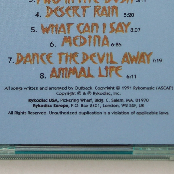 Outback Dance The Devil Away CD 1991 Hannibal Records - Good Condition