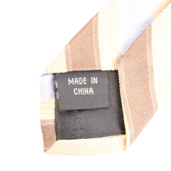 Calvin Klein Blue & Cream Striped Silk Tie Men's Necktie Pre-Owned