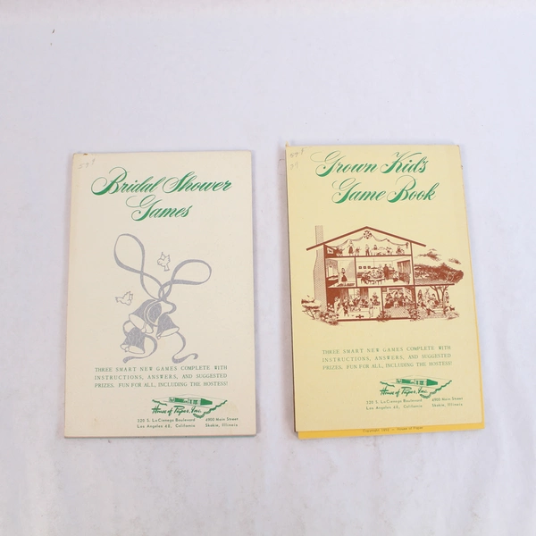 Lot of 2 Vintage House of Paper Bridal Shower & Kids Party Game Booklets