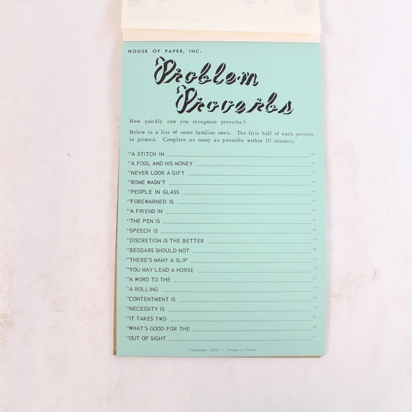 Lot of 2 Vintage House of Paper Bridal Shower & Kids Party Game Booklets