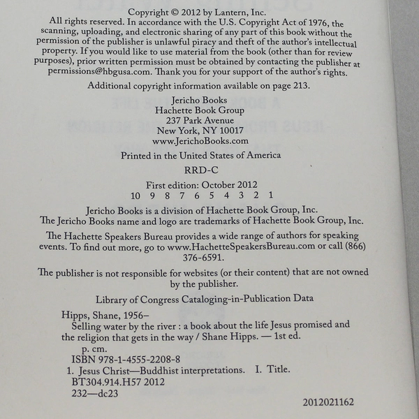 Selling Water By The River by Shane Hipps 2012 Hardcover - Spiritual Growth