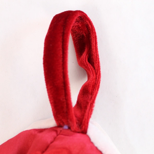 Collins International Dark Red & White Fuzzy Christmas Stocking 19.25"