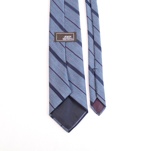 Vintage John Henry Striped Tie Blue Pink Purple 59" Long Men's Accessories
