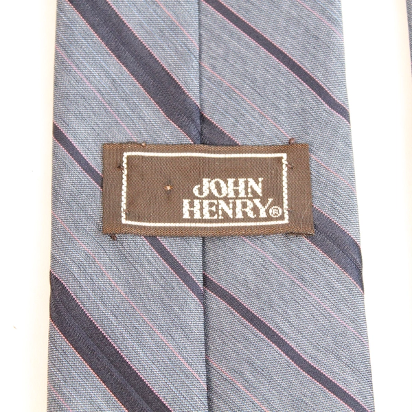 Vintage John Henry Striped Tie Blue Pink Purple 59" Long Men's Accessories