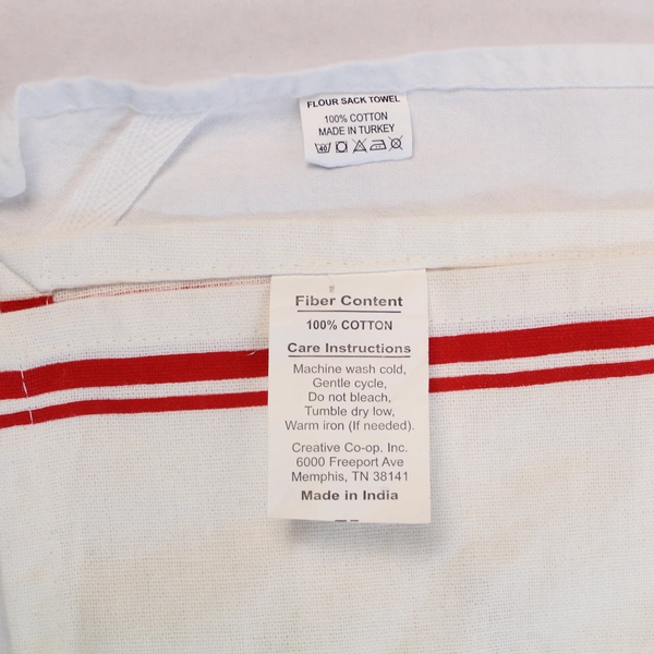 Lot of 2 Creative Co-op Christmas Tea Towels - Festive Kitchen Linens