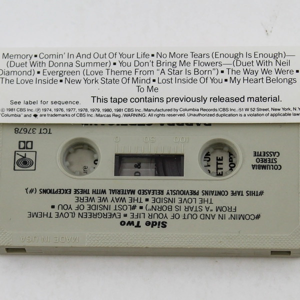 Barbra Streisand Memories Cassette Tape 1981 Columbia Records - Untested