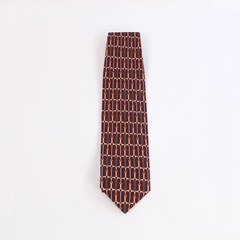 Vintage Emarco Handmade Red Designer Men's Tie Chain Link Pattern 58"