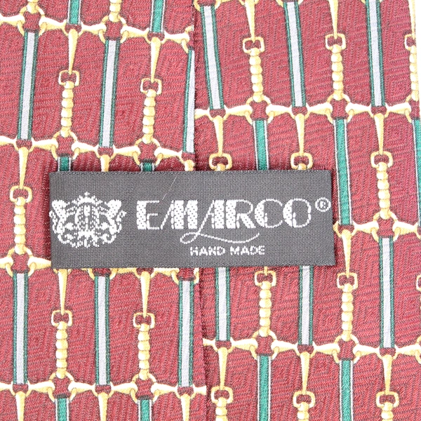 Vintage Emarco Handmade Red Designer Men's Tie Chain Link Pattern 58"