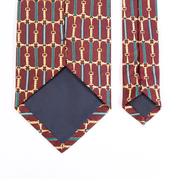 Vintage Emarco Handmade Red Designer Men's Tie Chain Link Pattern 58"