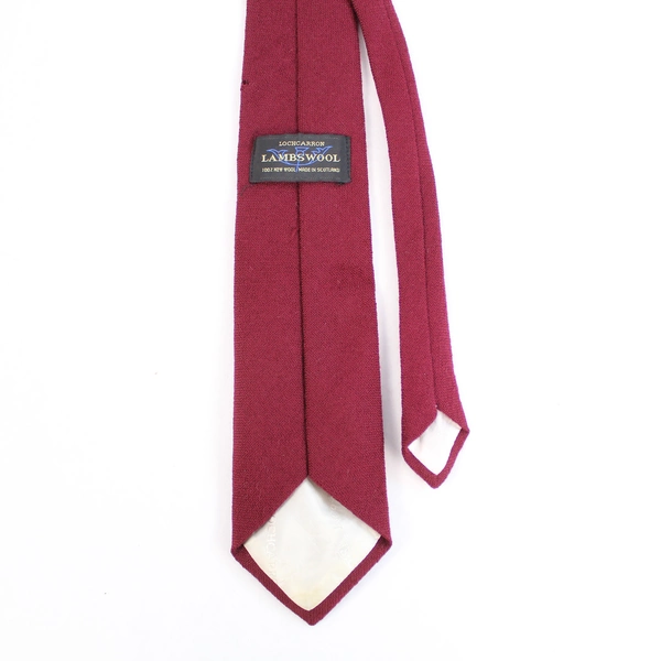 Vintage Lochcarron Lambswool Red Tie 56" Long Pre-owned with Character