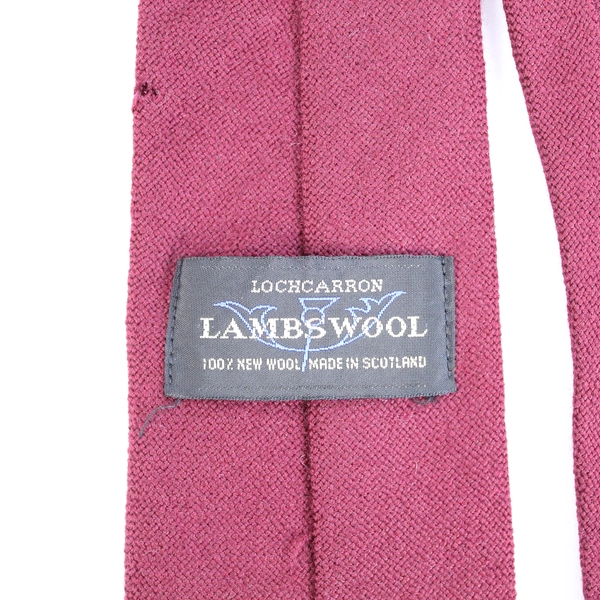 Vintage Lochcarron Lambswool Red Tie 56" Long Pre-owned with Character