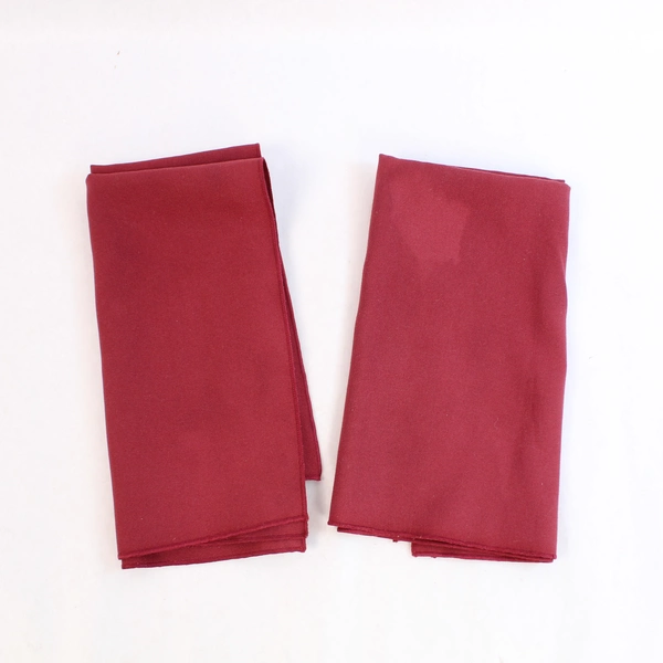 Lot of 2 Burgundy Red Woven Cloth Napkins for Dining & Holiday Hosting