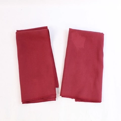 Lot of 2 Burgundy Red Woven Cloth Napkins for Dining & Holiday Hosting