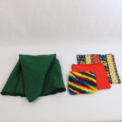 Lot of Kitchen Linens Tablecloth Napkins Knit Hotpad Green & Colorful