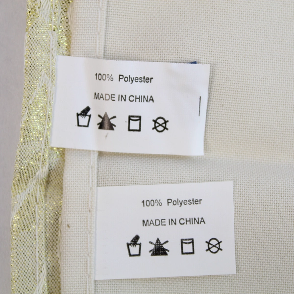 Lot of 2 Elegant Christmas Fabric Napkins Beige Floral & Solid Beige