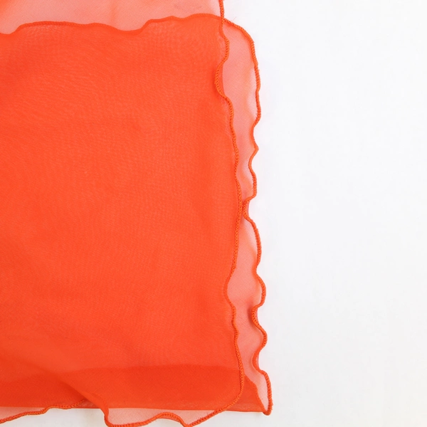 Lot of 4 Sheer Chiffon Scarves & Handkerchiefs - Green, Orange, Floral