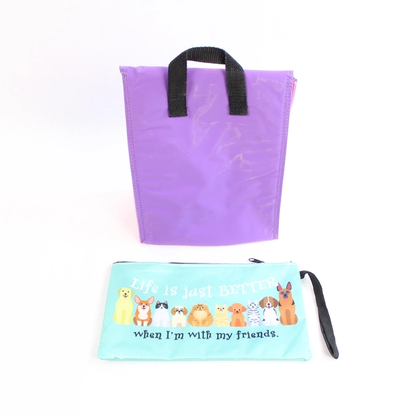 Lot of Pet Trivia Game, Coloring Book & Pencil Pouch - Pre-owned Fun Set