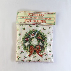 Vintage HBI Scented Pot Holder Treasures of Christmas Wreath New Sealed