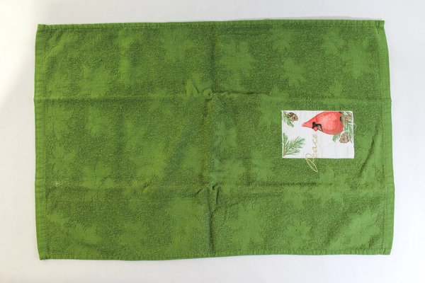 St Nicholas Square Green Christmas Towel & Pot Holder Set - Peace Design