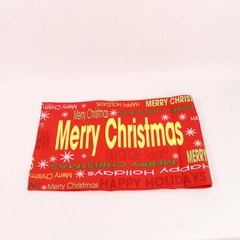 Red Cotton Merry Christmas Table Runner 70.5" - Snowflakes & Holidays
