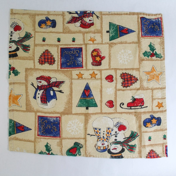 Lot of 2 Farmhouse Christmas Linens Tea Towel & Santa Oven Mitt Set