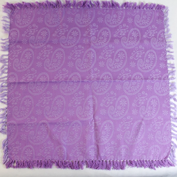 Lot of 3 Purple Magenta Fringe Cloth Napkins - Vibrant Textiles for Dining