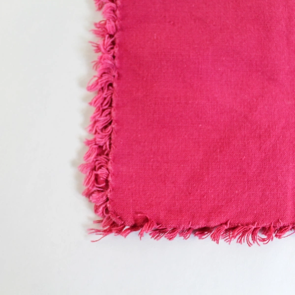 Lot of 3 Purple Magenta Fringe Cloth Napkins - Vibrant Textiles for Dining