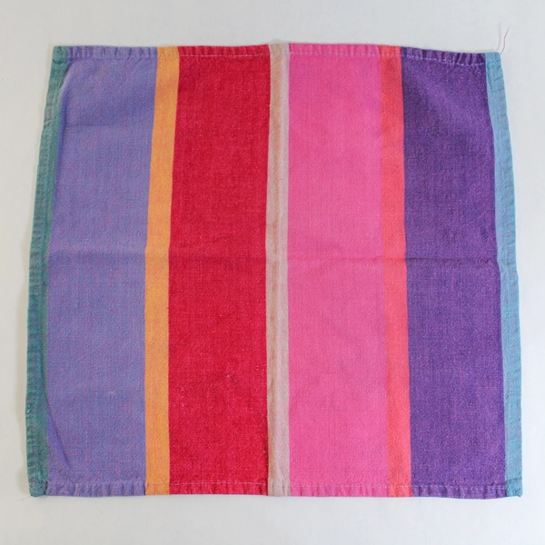 Lot of 3 Mismatched Woven Napkins - 2 Sage Green & 1 Striped, Pre-owned