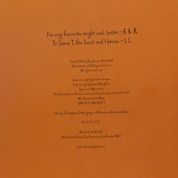 Little Hoot by Amy Krouse Rosenthal & Jen Corace 2008 Hardcover Book