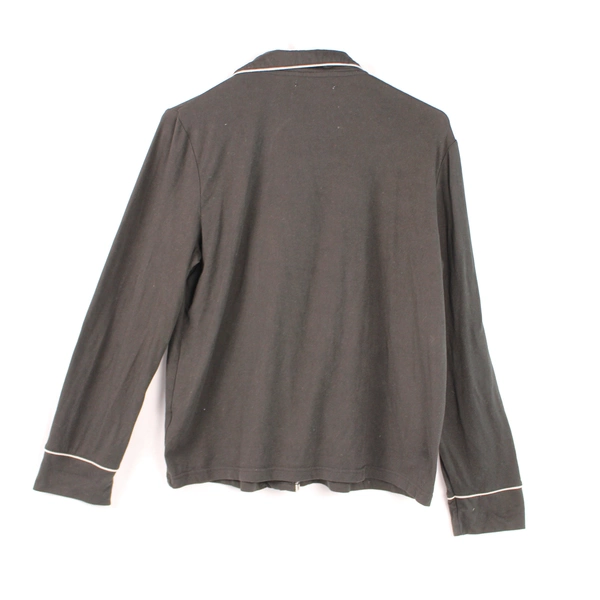 Rae Dunn Women's Black Long Sleeve Pajama Top M Button-Up Sleepwear Pre-Owned