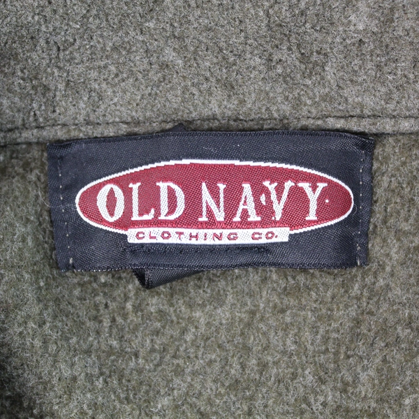 Vintage Old Navy Men's L Green Pullover Fleece Jacket 1/4 Zip Long Sleeve