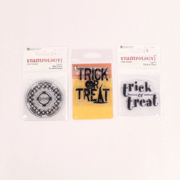 Lot of 3 Stampology Clear Halloween Stamps for Crafting & Scrapbooking
