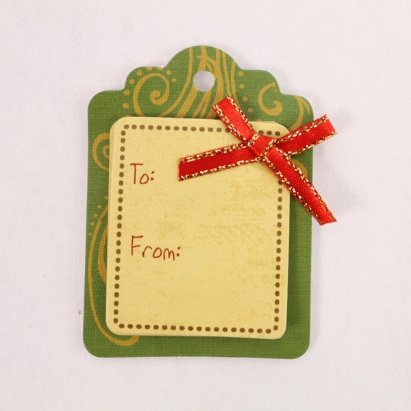 Lot of 4 Christmas Glitter Photo Frame Gift Tags - Red & Green Sealed