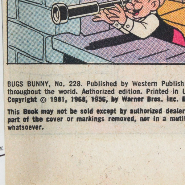 Vintage Bugs Bunny No. 228 Comic Book 1981 Whitman Warner Bros Collectible