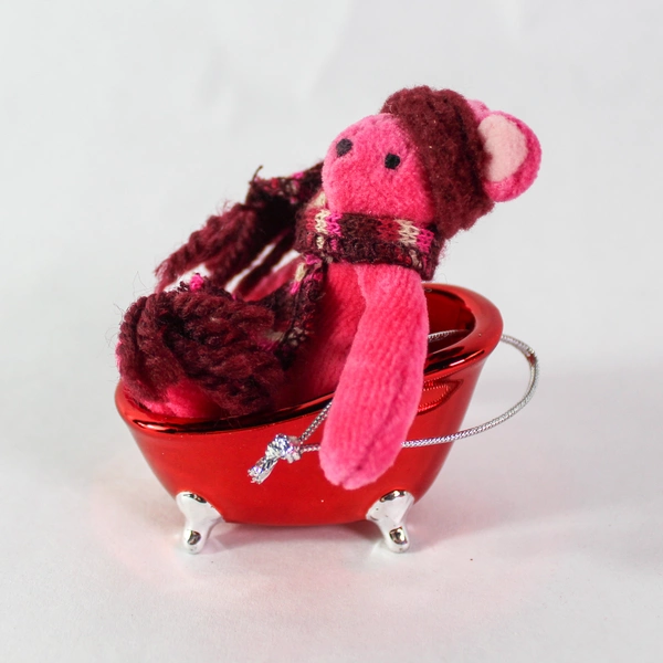 Lot of 8 Red & Purple Christmas Ornaments - Festive Holiday Decor